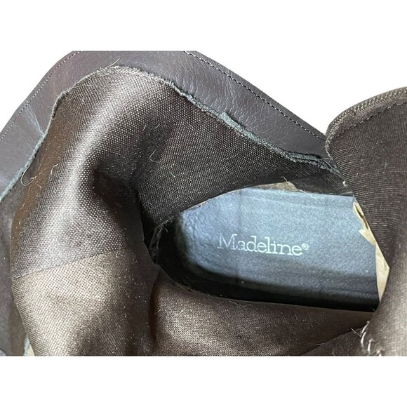 Madeline‎ Womens Tall Distressed Faux Leather Riding Boots Size 9.5M brown - Picture 6 of 14